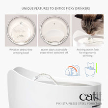 Load image into Gallery viewer, HAGEN CATIT PIXI FOUNTAIN STAINLESS STEEL WHITE