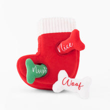 Load image into Gallery viewer, ZIPPY PAWS HOLIDAY BURROW NAUGHTY/NICE STOCKING
