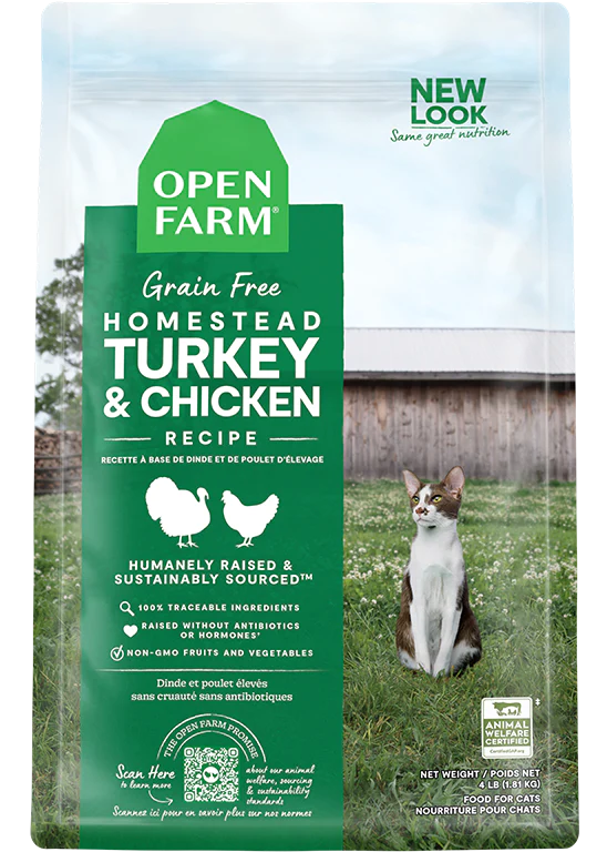 OPEN FARM TURKEY AND CHICKEN CAT DRY 4LB