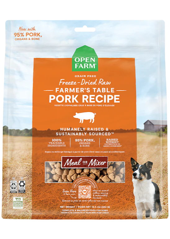 OPEN FARM FREEZE DRIED PORK 13.5OZ