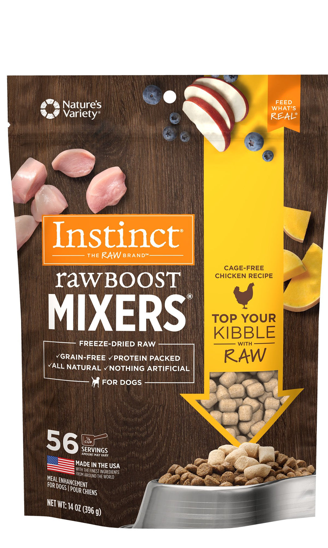 NATURES VARIETY FREEZE DRIED RAW BOOST MIXER CHIC DOG 396G