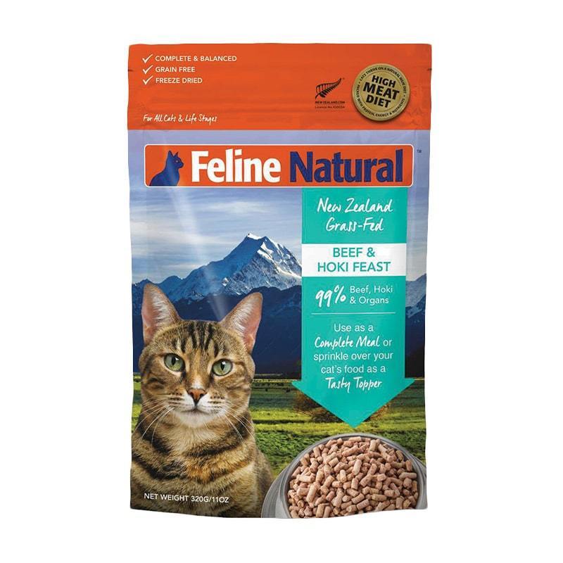 FELINE NATURAL FREEZE DRIED BEEF/HOKI 320G