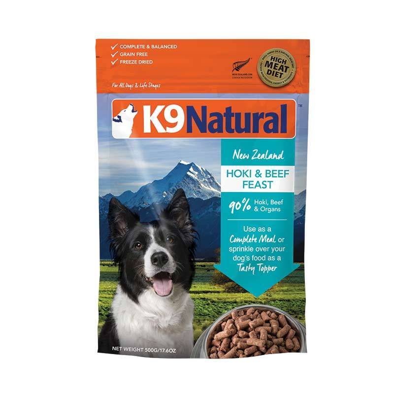 K9 NATURAL HOKI/BEEF FREEZE DRIED 500G