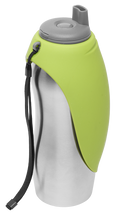 Load image into Gallery viewer, MESSY MUTTS STAINLESS STEEL TRAVEL WATER BOTTLE GREEN
