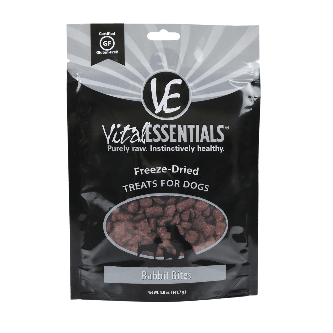 VITAL ESSENTIALS DOG FREEZE DRIED RABBIT BITES TREAT 5OZ