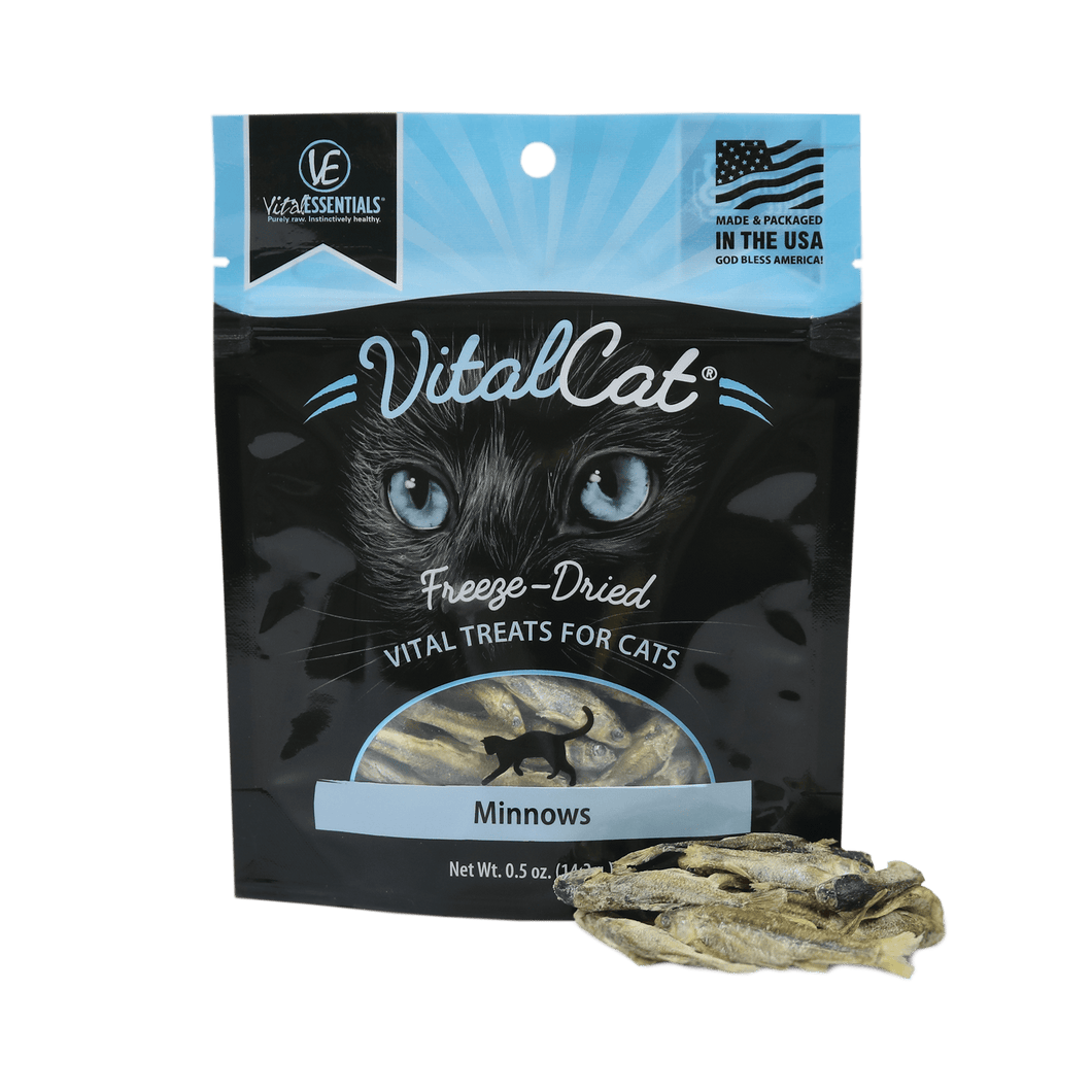 VITAL ESSENTIALS CAT FREEZE DRIED MINNOWS TREAT 0.5OZ