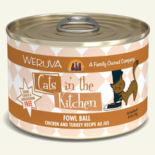 Load image into Gallery viewer, WERUVA CATS IN THE KITCHEN FOWL BALL CAT CAN 6OZ
