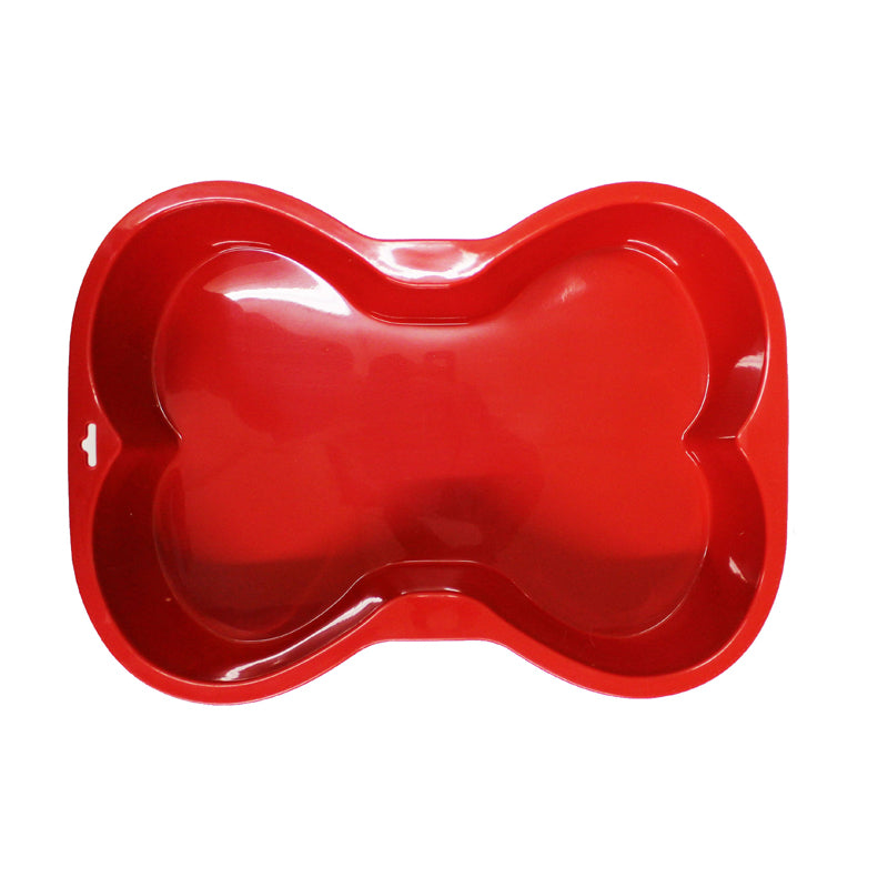 PUPPY CAKE SILICONE PAN DOG BONE RED