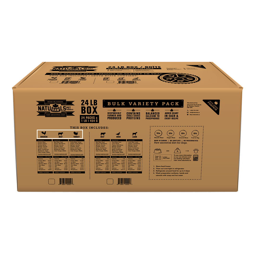 NATURAWLS RAW BASIC BULK 24LB