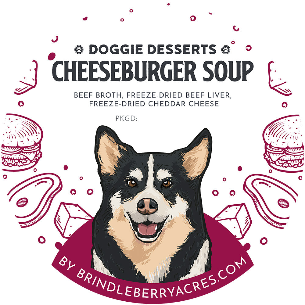 BRINDLEBERRY ACRES FROZEN DOGGIE DESSERTS CHEESEBURGER SOUP 3OZ