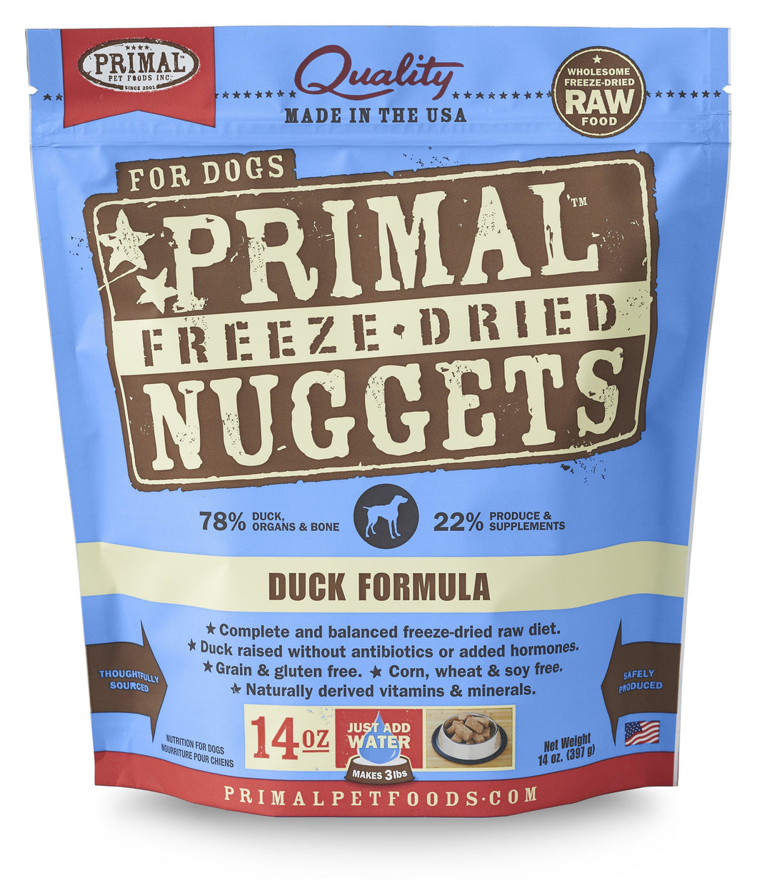 PRIMAL FREEZE DRIED DUCK DOG 14OZ