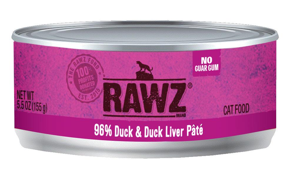 RAWZ 96% DUCK/LIVER PATE CAT CAN 156G