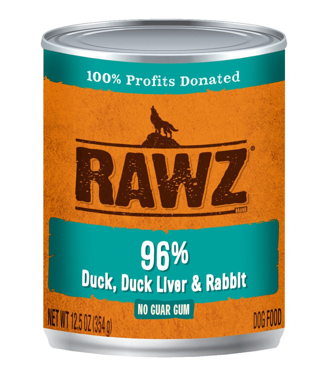RAWZ 96% DUCK/LIVER/RABBIT DOG CAN 354G