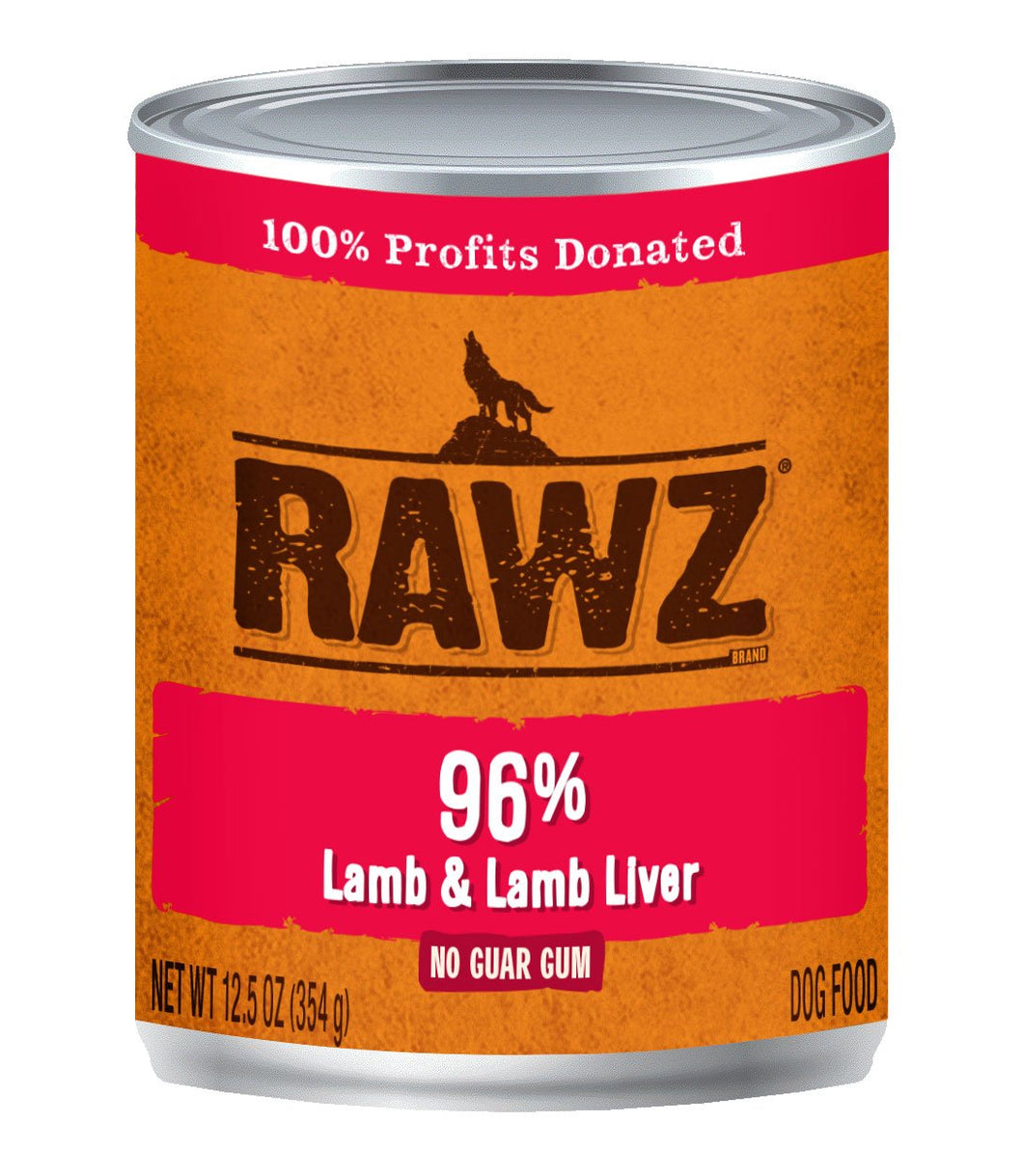 RAWZ 96% LAMB/LIVER DOG CAN 354G