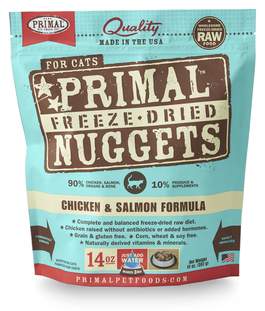 PRIMAL FREEZE DRIED CHICKEN/SALMON CAT 14OZ