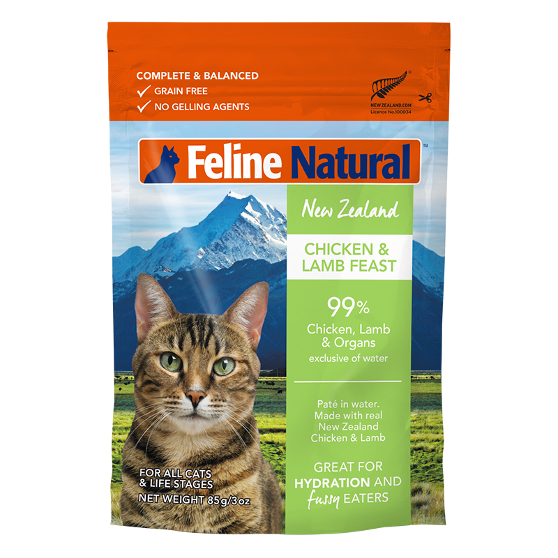 FELINE NATURAL CHICKEN/LAMB POUCH 3OZ