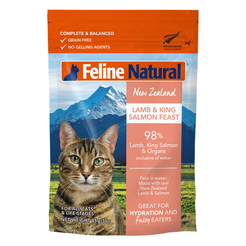 FELINE NATURAL LAMB/SALMON POUCH 3OZ