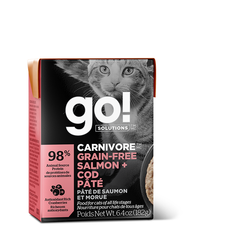 GO CAT CARNIVORE GRAIN FREE SALMON/COD TETRA 181G