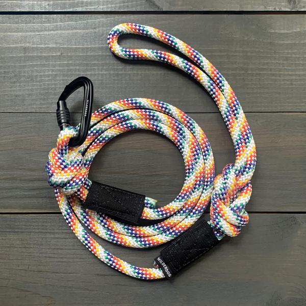 WILDERDOG LEASH SMALL CARABINER RAINBOW 5'