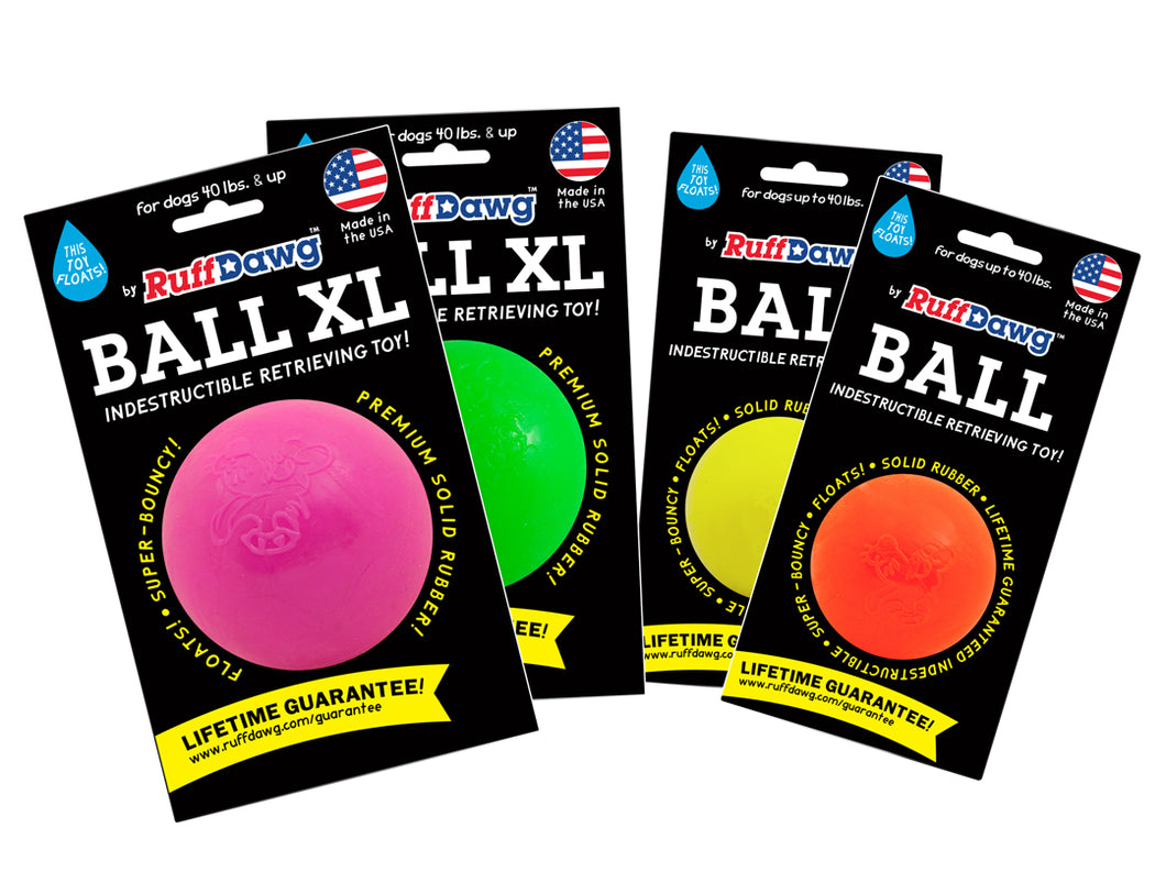 RUFF DAWG BALL ASSORTED COLOURS 3.5