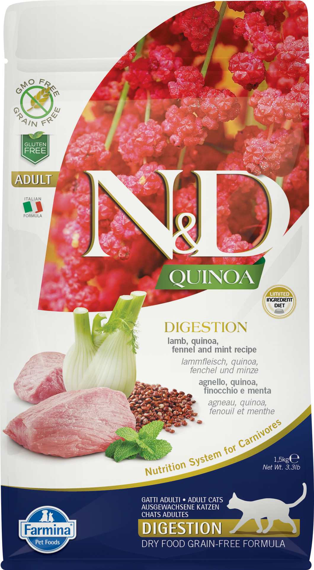 FARMINA QUINOA DIGESTION LAMB CAT 1.5KG