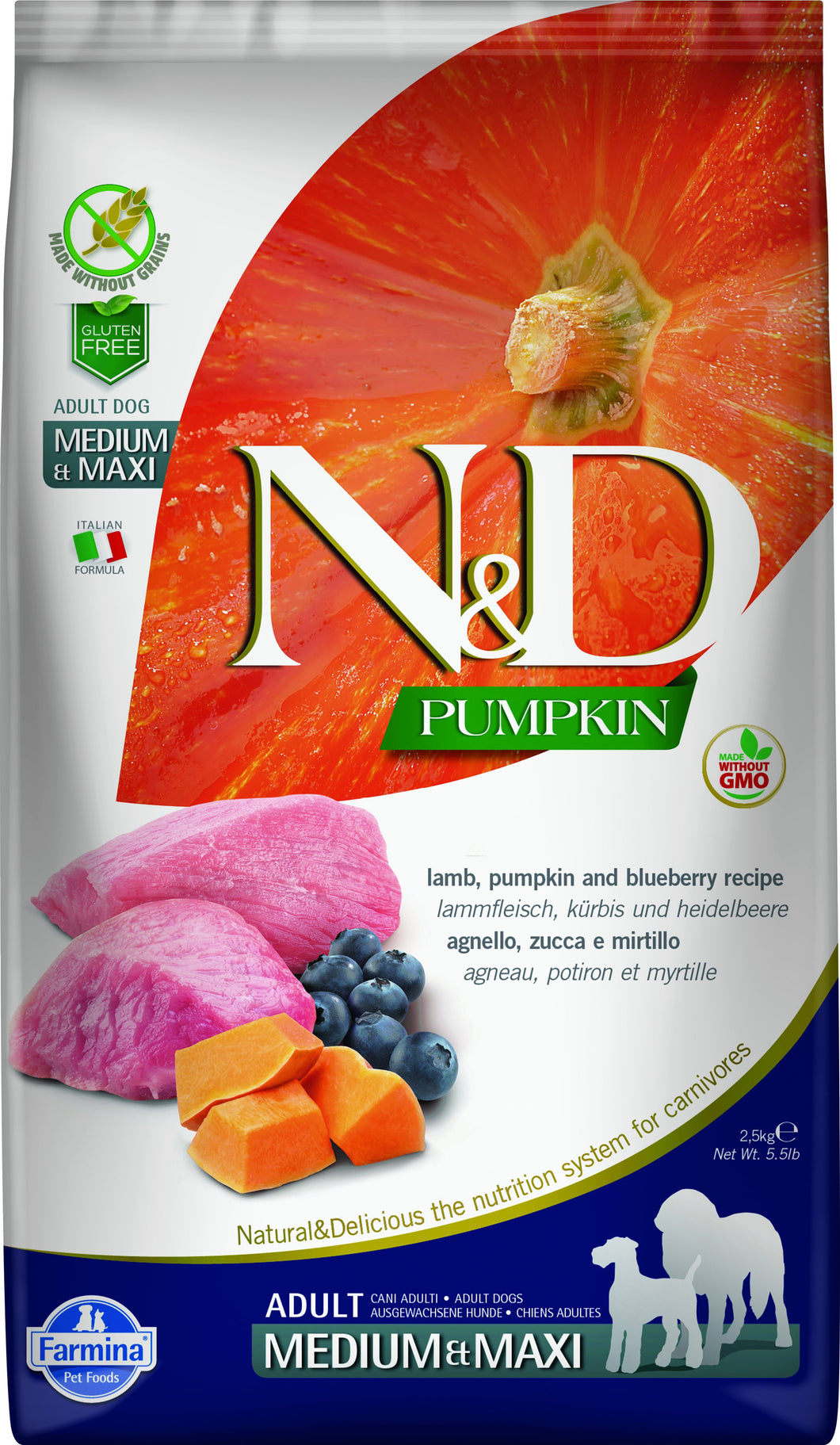 FARMINA PUMPKIN LAMB/BLUEBERRY DOG MED/MAXI 12KG