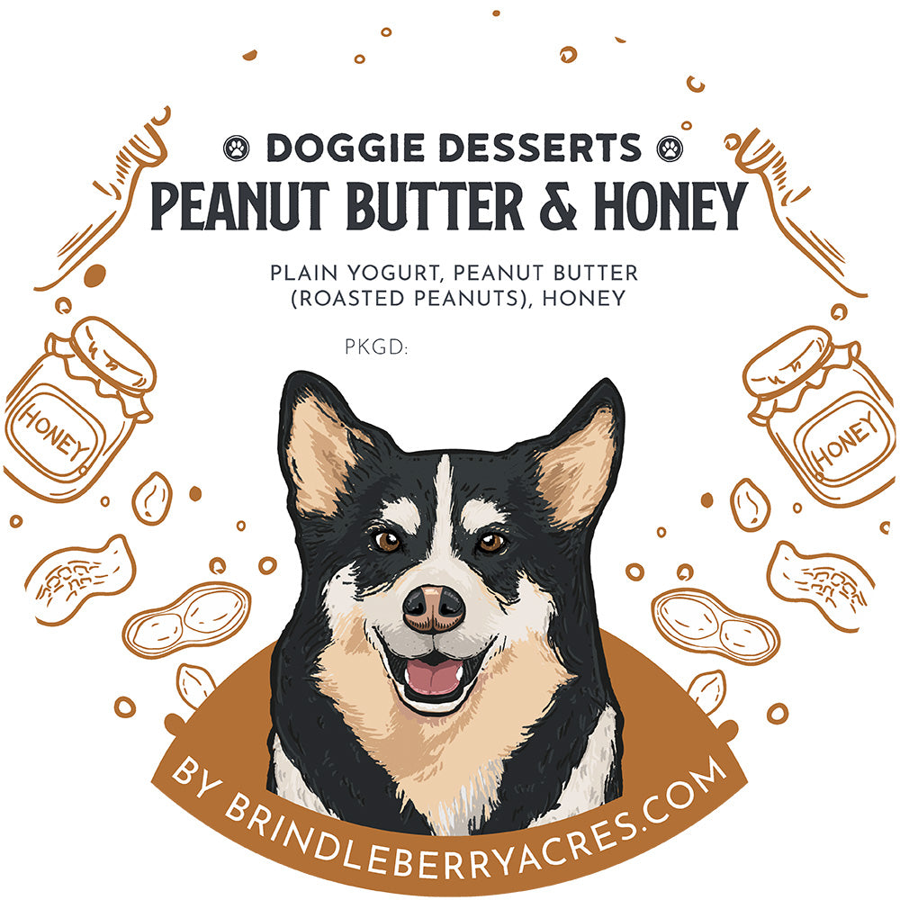 BRINDLEBERRY ACRES FROZEN DOGGIE DESSERTS PEANUT BUTTER/HONEY 3OZ