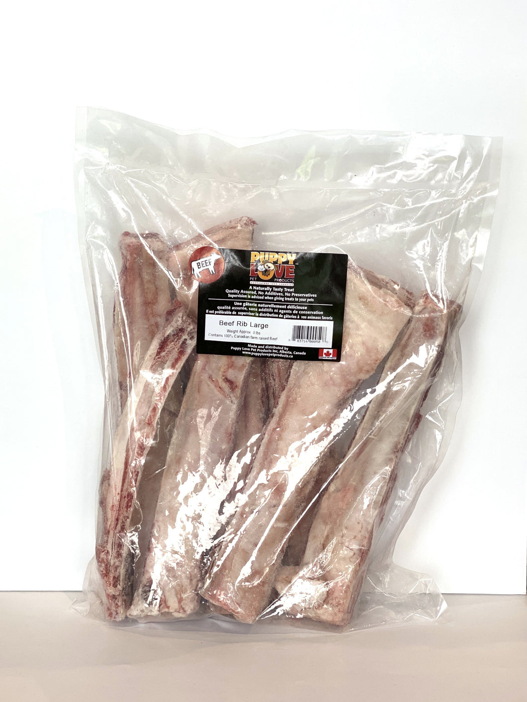 PUPPY LOVE BEEF RIB BONES LG