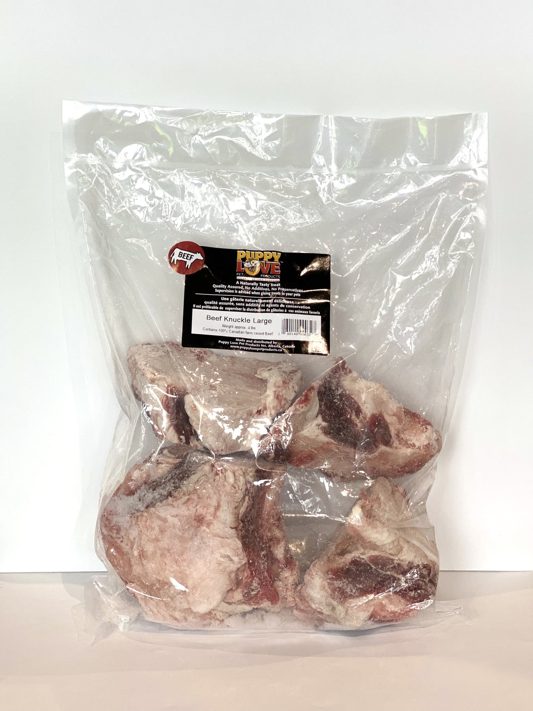 PUPPY LOVE BEEF KNUCKLE 4LB LG