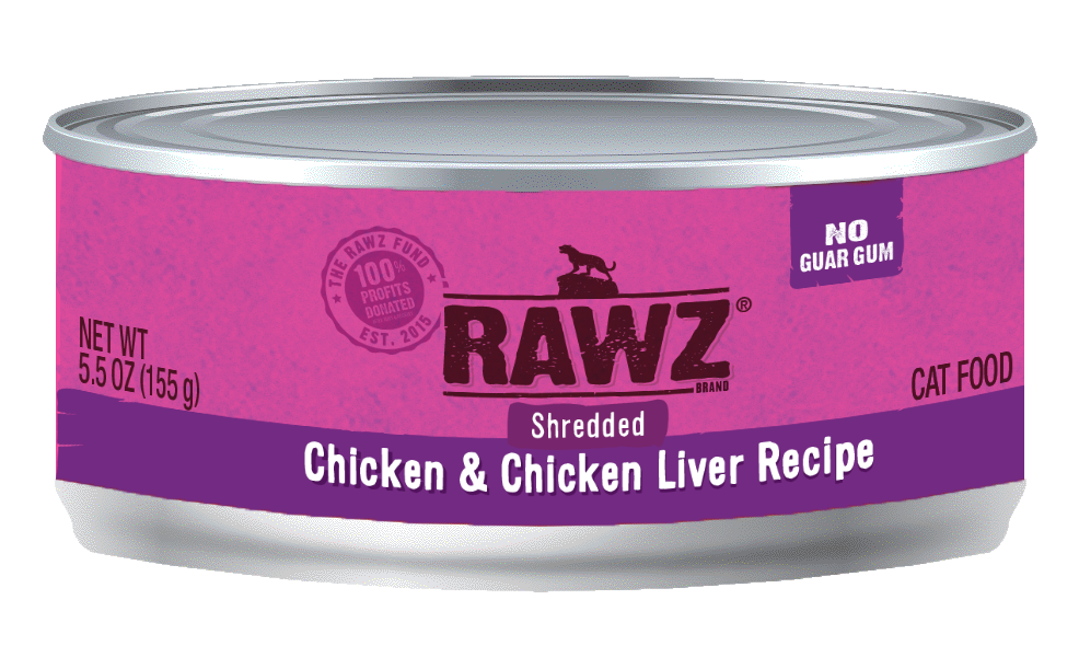 RAWZ CHICKEN/LIVER SHREDDED CAT CAN 156G
