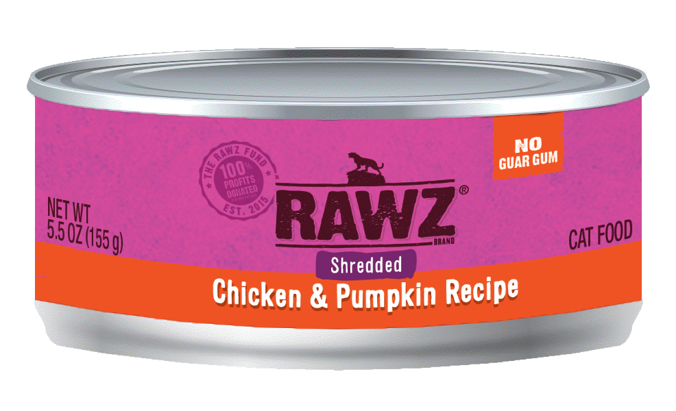 RAWZ CHICKEN/PUMPKIN SHREDDED CAT CAN 156G