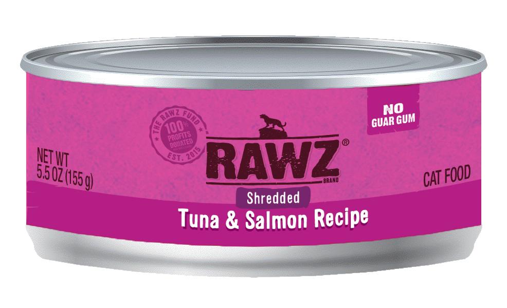 RAWZ TUNA/SALMON SHREDDED CAT CAN 156G