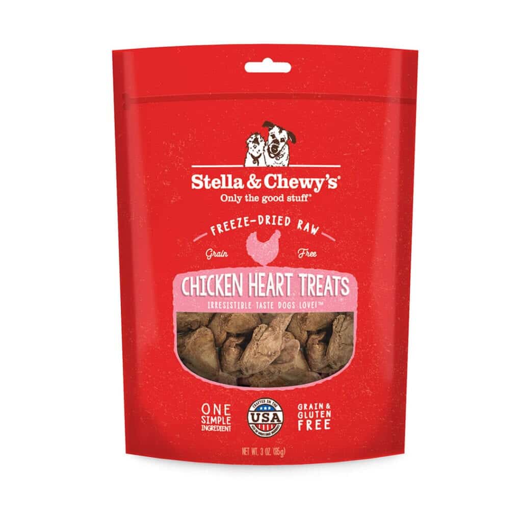 STELLA AND CHEWYS FREEZE DRIED CHICKEN HEART TREAT 11.5OZ