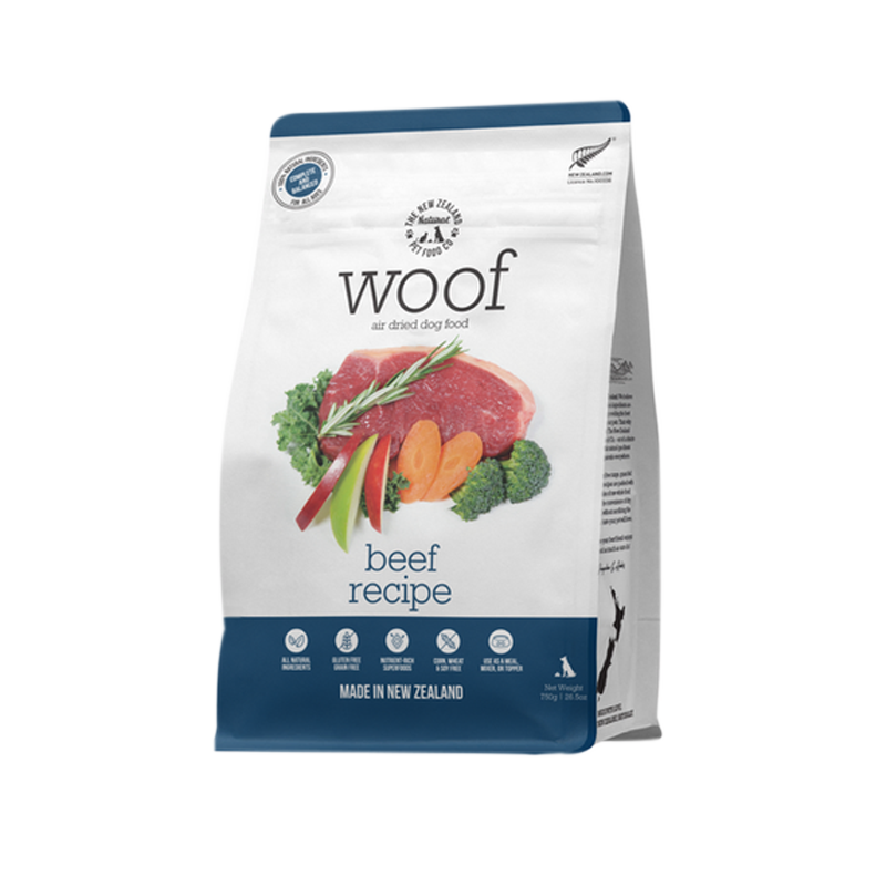 NEW ZEALAND NATURAL WOOF BEEF AIR DRIED 750G