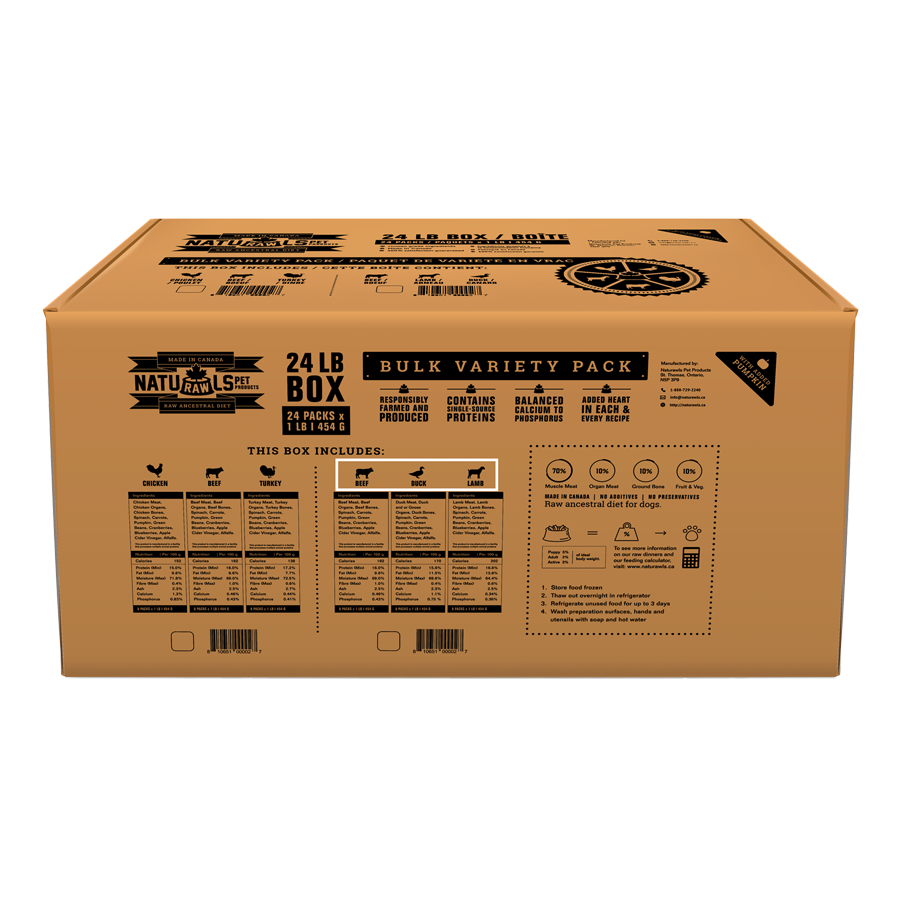 NATURAWLS RAW PREMIUM BULK 24LB