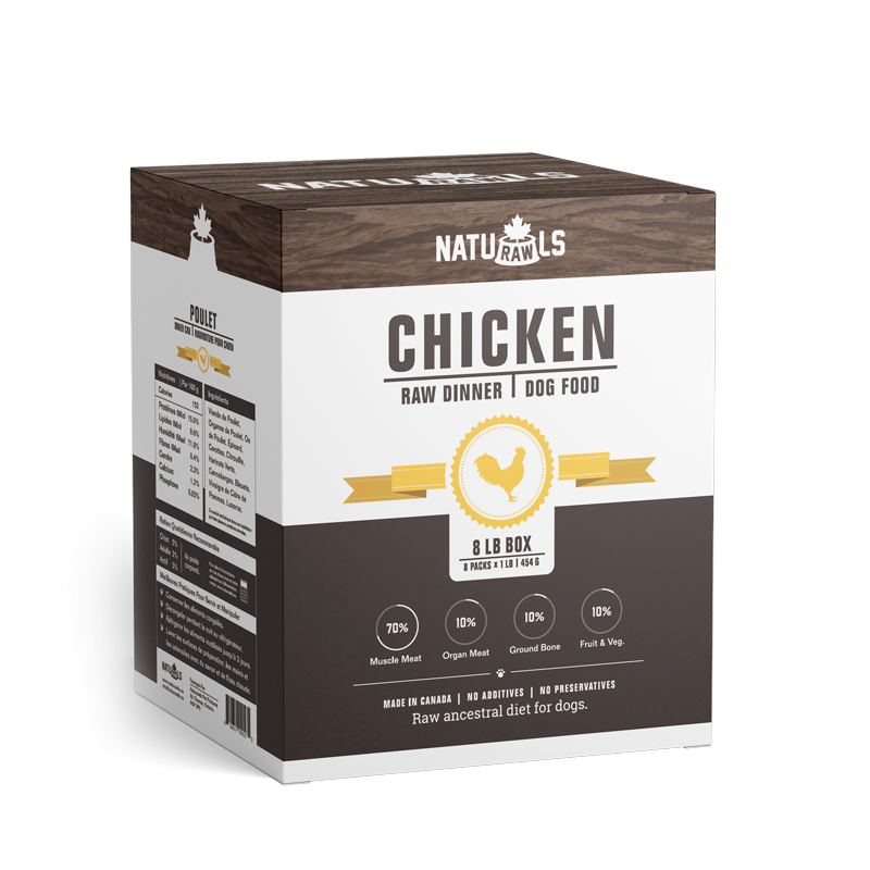NATURAWLS RAW CHICKEN DINNER 8X454G