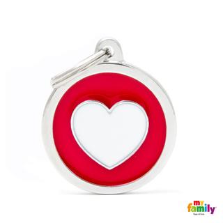 MY FAMILY CIRCLE RED/WHITE HEART BIG TAG