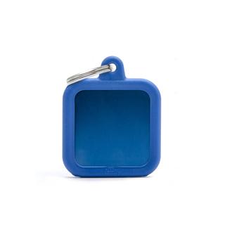 MY FAMILY ALUMINUM SQUARE BLUE/BLUE RUBBER TAG