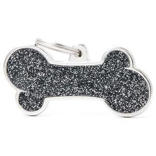 MY FAMILY GLITTER BONE BLACK BIG TAG