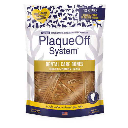PLAQUEOFF DENTAL BONES CHICKEN/PUMPKIN 17OZ