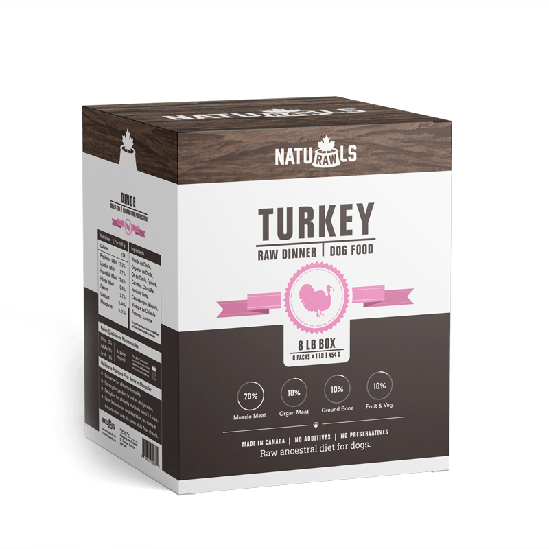 NATURAWLS RAW TURKEY DINNER 8X454G